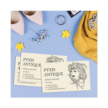 Avery Printable Microperforated Business Cards w/Sure Feed Technology, Laser, 2 x 3.5, Ivory, 250 Cards, 10/Sheet, 25 Sheets/Pack