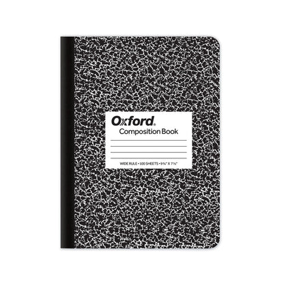 TOPS Composition Book, Wide/Legal Rule, Black Marble Cover, 9.75 x 7.5, 100 Sheets