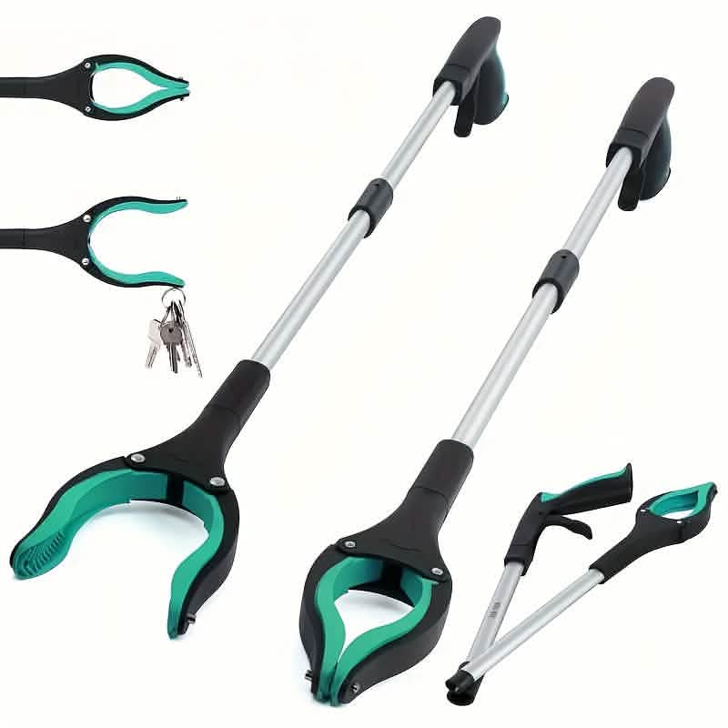 Heavy-Duty Steel Folding Trash Picker – 32" with Magnet & Anti-Slip Handle