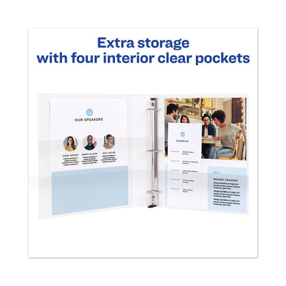Avery Heavy-Duty View Binder with DuraHinge, One Touch EZD Rings and Extra-Wide Cover, 3 Ring, 1" Capacity, 11 x 8.5, White, (1318)