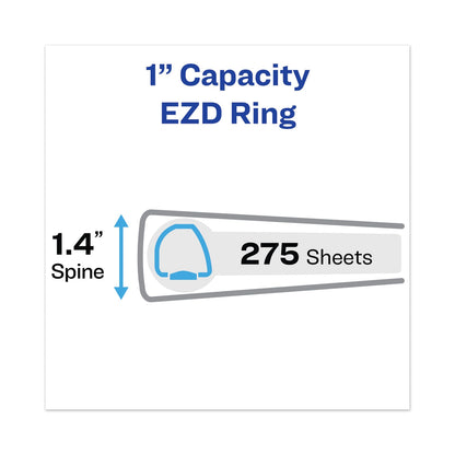 Avery Heavy-Duty View Binder with DuraHinge and One Touch EZD Rings, 3 Rings, 1" Capacity, 11 x 8.5, White
