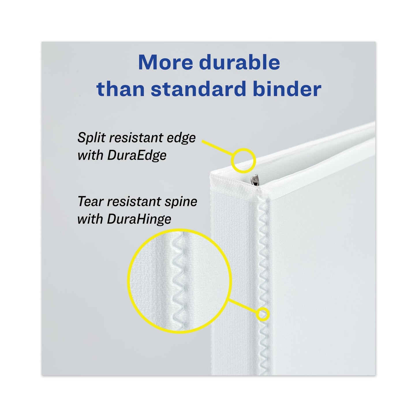 Avery Heavy-Duty View Binder with DuraHinge and One Touch EZD Rings, 3 Rings, 1.5" Capacity, 11 x 8.5, White