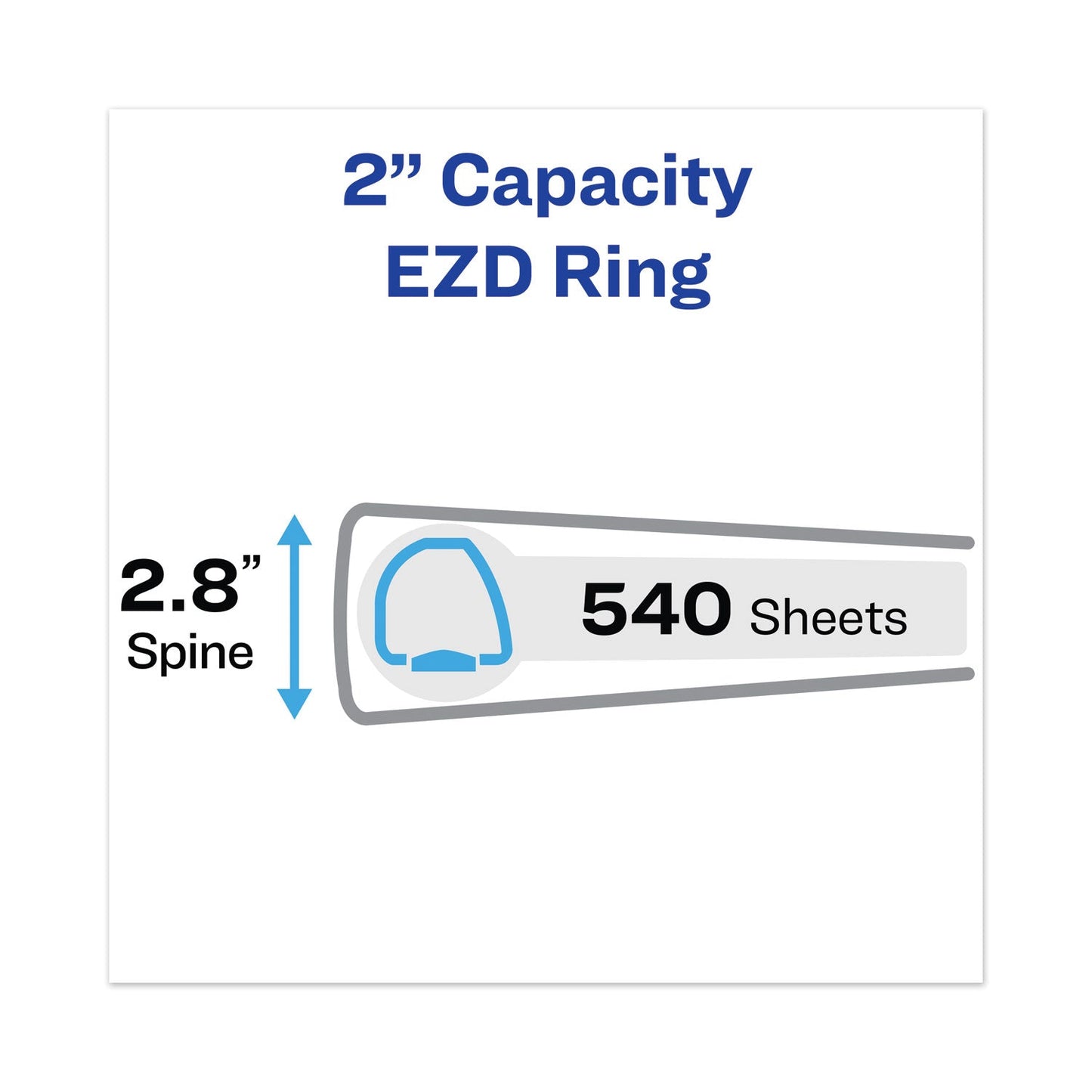 Avery Heavy-Duty View Binder with DuraHinge and One Touch EZD Rings, 3 Rings, 2" Capacity, 11 x 8.5, Navy Blue