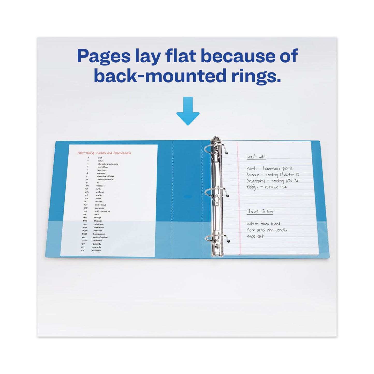 Avery Heavy-Duty View Binder with DuraHinge and One Touch EZD Rings, 3 Rings, 1" Capacity, 11 x 8.5, Pacific Blue