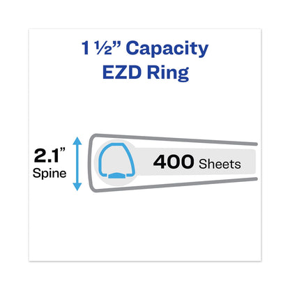 Avery Heavy-Duty View Binder with DuraHinge and One Touch EZD Rings, 3 Rings, 1.5" Capacity, 11 x 8.5, Navy Blue