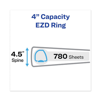Avery Heavy-Duty View Binder with DuraHinge and Locking One Touch EZD Rings, 3 Rings, 4" Capacity, 11 x 8.5, Pacific Blue