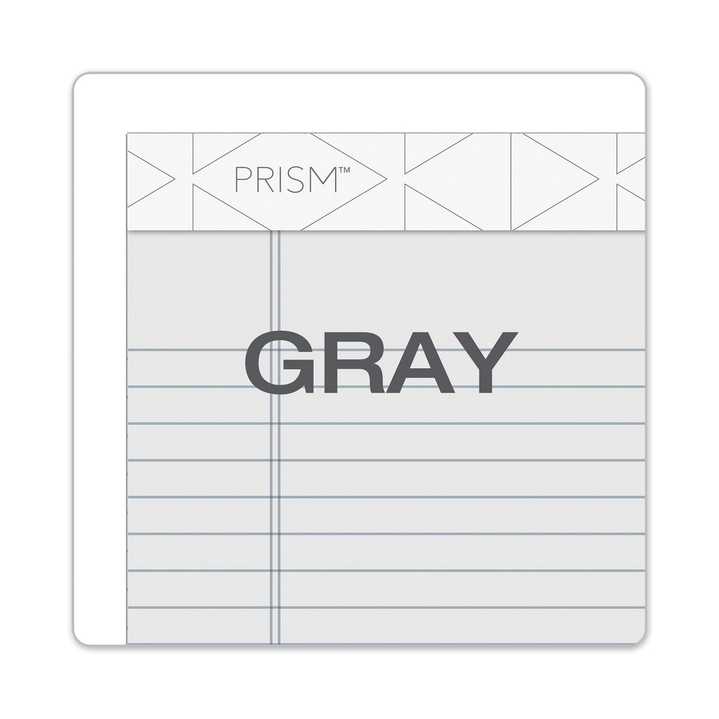 TOPS Prism + Colored Writing Pads, Narrow Rule, 50 Pastel Gray 5 x 8 Sheets, 12/Pack