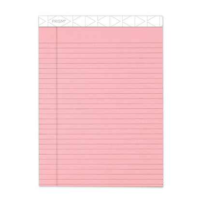 TOPS Prism + Colored Writing Pads, Wide/Legal Rule, 50 Pastel Pink 8.5 x 11.75 Sheets, 12/Pack