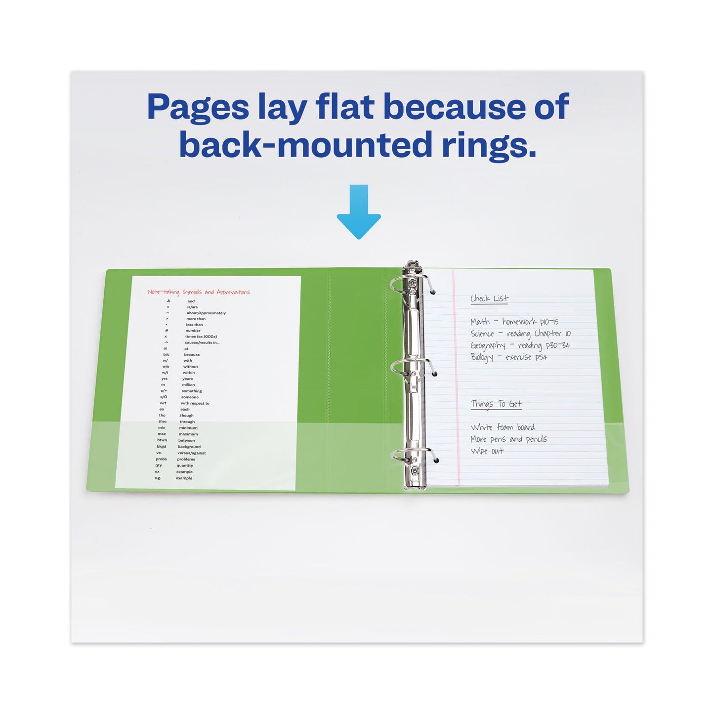 Avery Heavy-Duty View Binder with DuraHinge and One Touch EZD Rings, 3 Rings, 2" Capacity, 11 x 8.5, Chartreuse