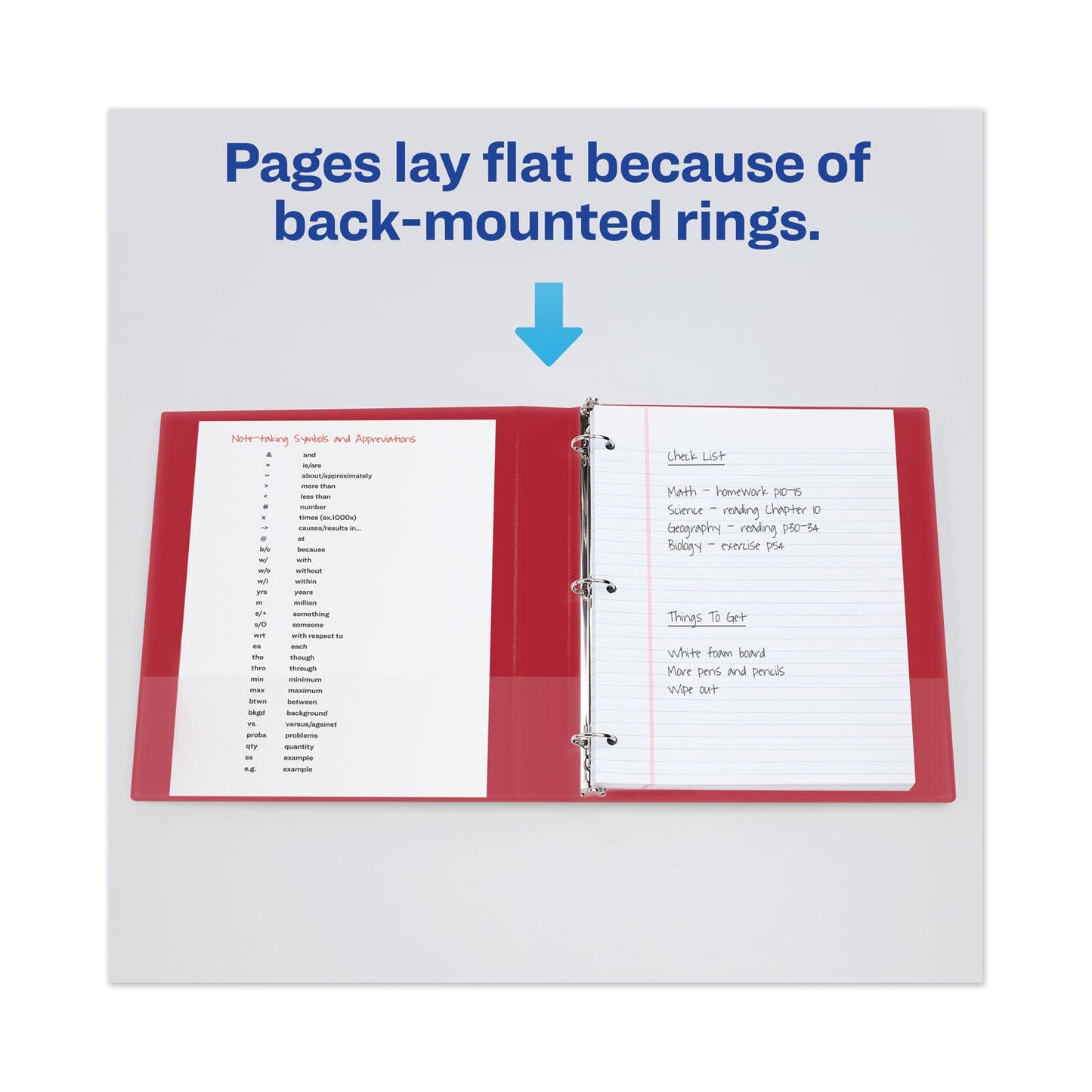Avery Heavy-Duty View Binder with DuraHinge and One Touch EZD Rings, 3 Rings, 2" Capacity, 11 x 8.5, Red