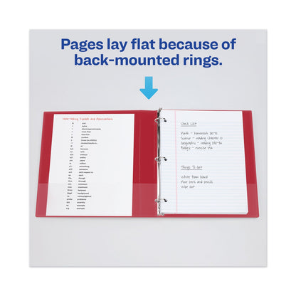 Avery Heavy-Duty View Binder with DuraHinge and One Touch EZD Rings, 3 Rings, 2" Capacity, 11 x 8.5, Red