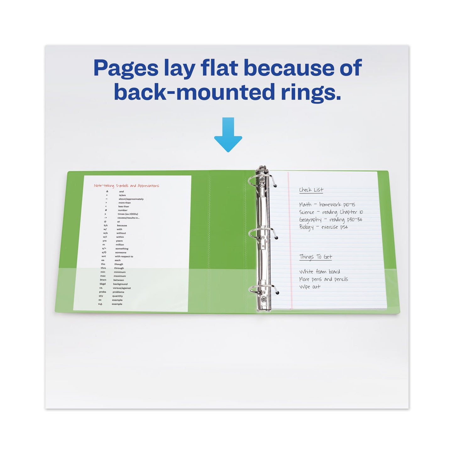 Avery Heavy-Duty View Binder with DuraHinge and Locking One Touch EZD Rings, 3 Rings, 5" Capacity, 11 x 8.5, Chartreuse