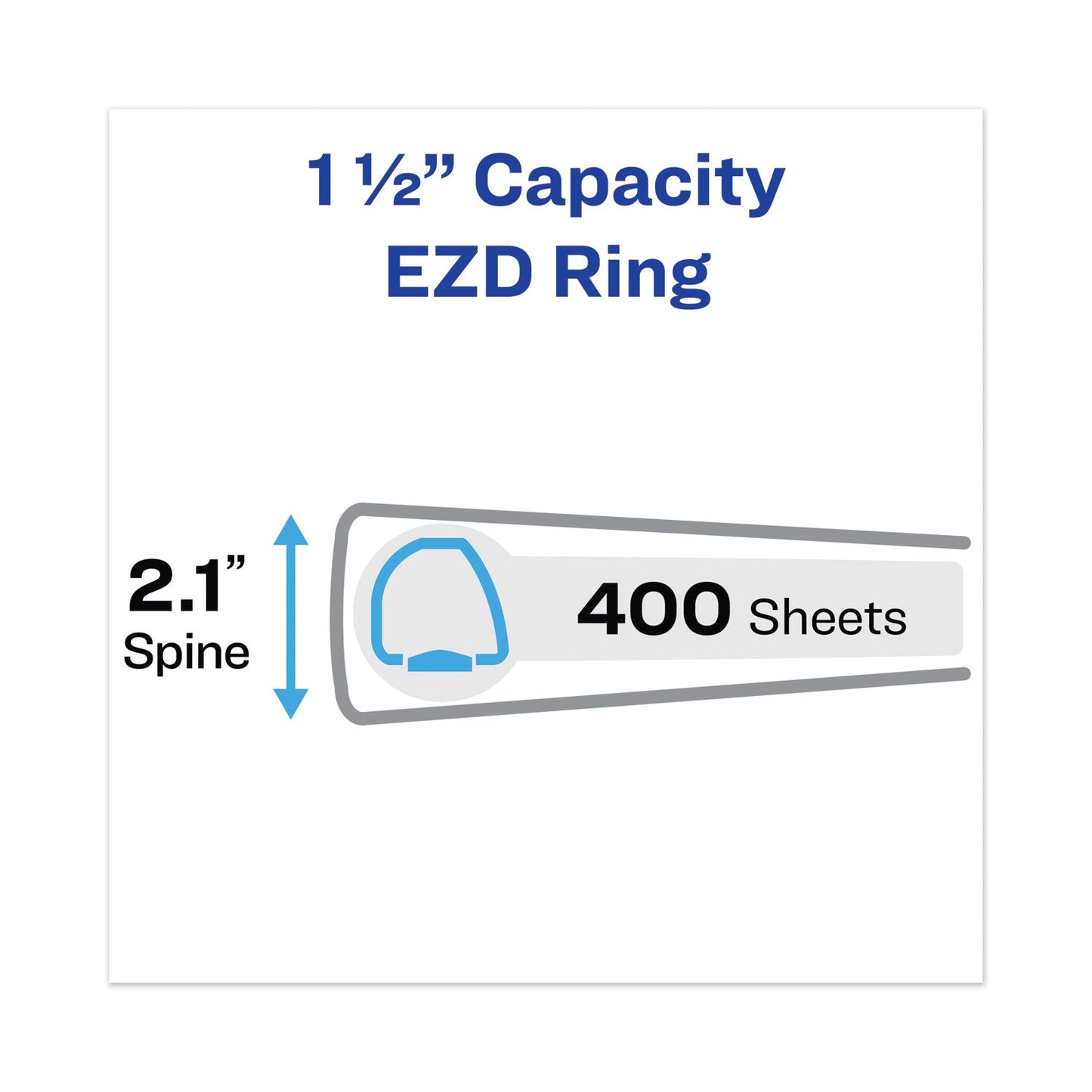 Avery Heavy-Duty View Binder with DuraHinge, One Touch EZD Rings/Extra-Wide Cover, 3 Ring, 1.5" Capacity, 11 x 8.5, White, (1319)