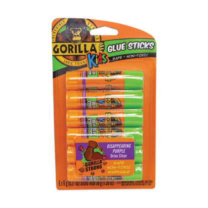 Gorilla School Glue Sticks, 0.21 oz/Stick, Dries Clear, 36 Sticks/Box