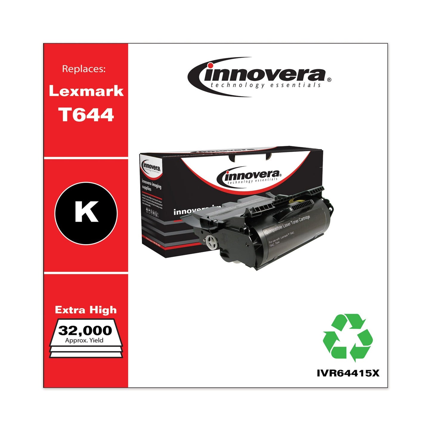 Innovera Remanufactured Black Ultra High-Yield Toner, Replacement for 64415XA, 32,000 Page-Yield