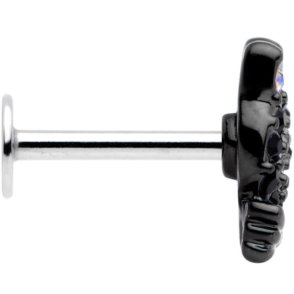 16G 5/16 Black Aurora Gem Crafty Kitty Cat Labret Monroe Tragus