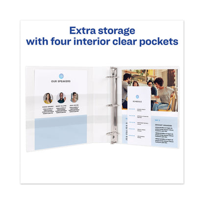 Avery TouchGuard Protection Heavy-Duty View Binders with Slant Rings, 3 Rings, 3" Capacity, 11 x 8.5, White