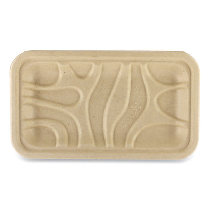 World Centric Fiber Trays, PLA Lined, PFAS Free, 1-Compartment, 8.3 x 4.9 x 0.7, Natural, Paper, 500/Carton