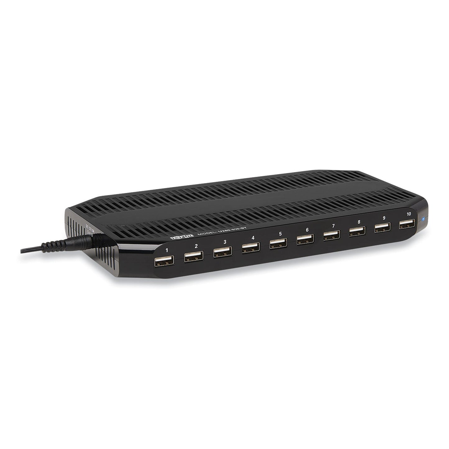 Tripp Lite Desktop Charging Station with Adjustable Storage, 10 Devices, 9.4 x 4.7 x 1, Black