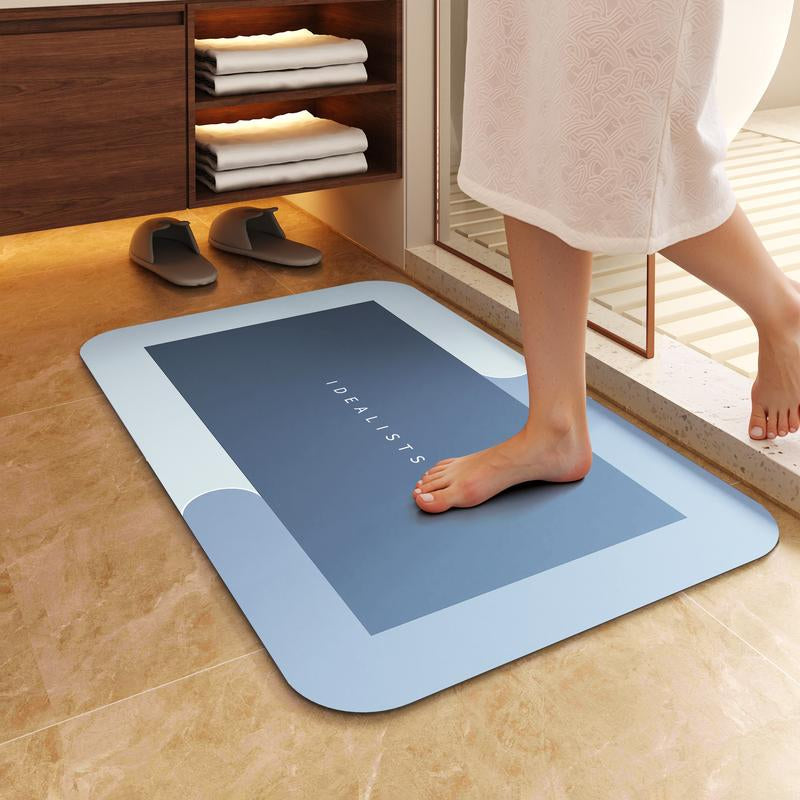 Bathroom Mat Premium Quick-Dry-Ultra-Absorbent Thin Diatomite Bath Mat-Rubber Backing Thin Non-Slip, Machine Washable, and Mildew-Resistant Rug for Shower, Kitchen, Laundry Room,And More with Geometric Design and Easy Cleaning Last-Minute Holiday Haul