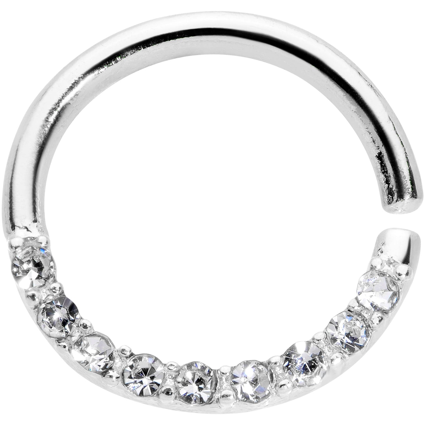 16G 5/16 Clear Gem Simple Elegance Seamless Circular Ring