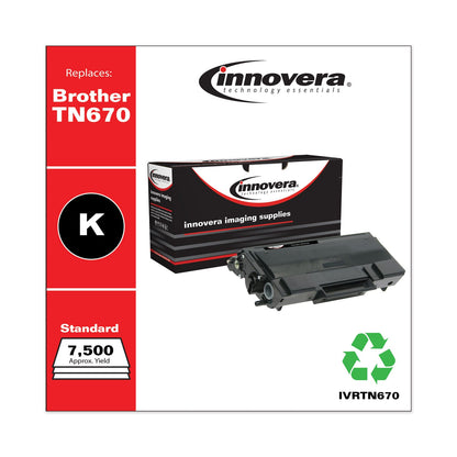 Innovera Remanufactured Black High-Yield Toner, Replacement for TN670, 7,500 Page-Yield