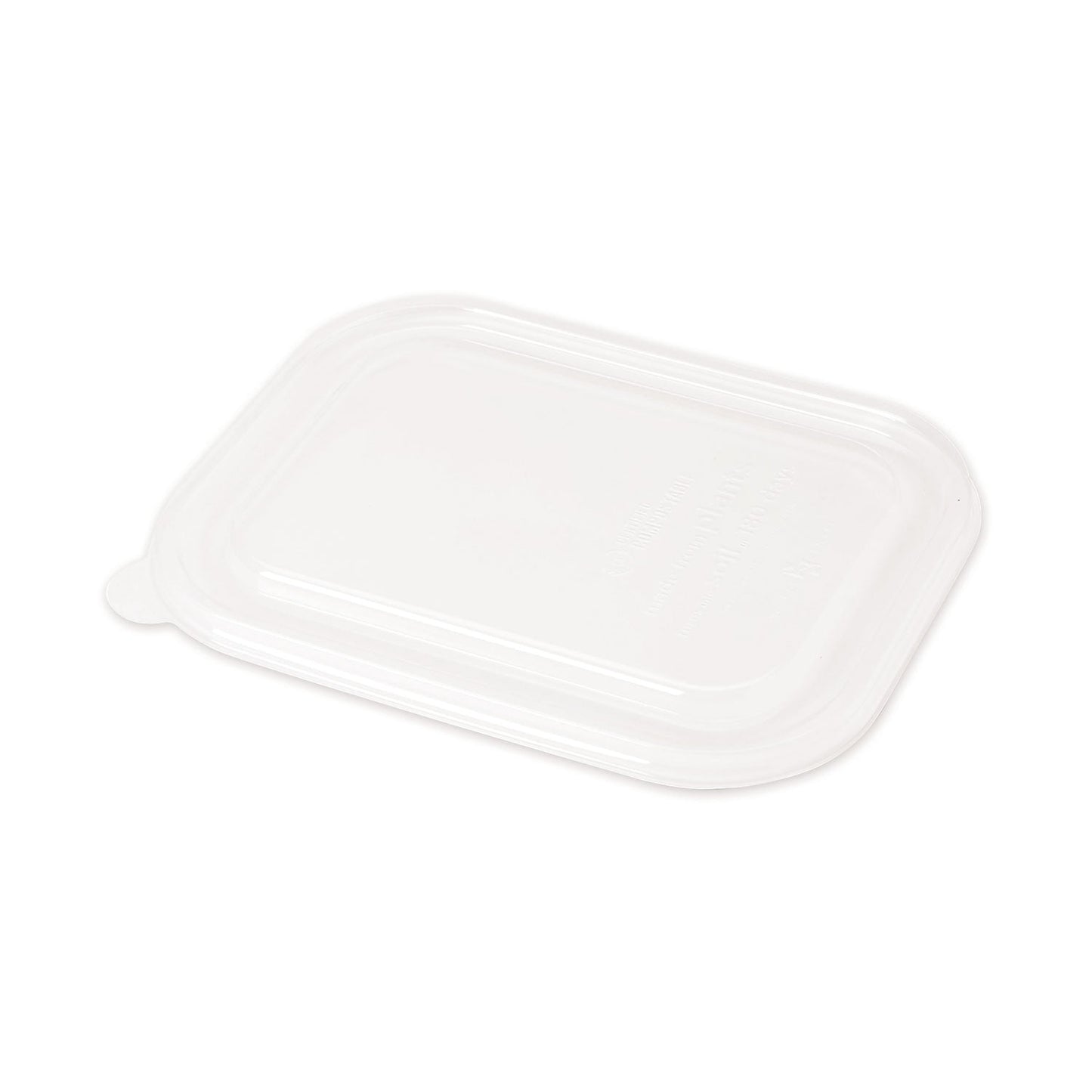 World Centric PLA Lids for Fiber Containers, 8.8 x 6.9 x 0.8, Clear, Plastic, 400/Carton