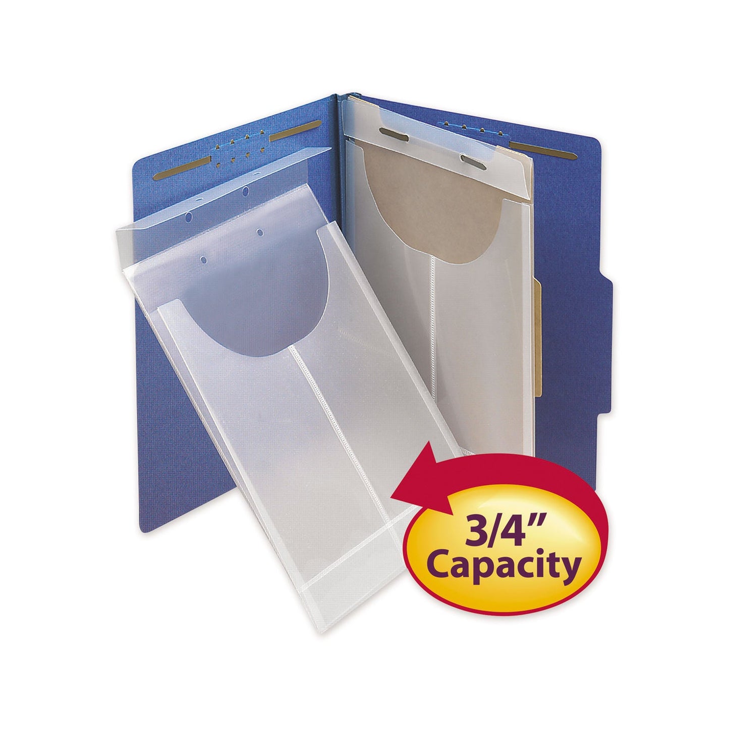 Smead Two-Hole Letter/Legal Poly Expanding Jackets, 2-Hole Punched, Letter/Legal Size, Clear, 24/Box