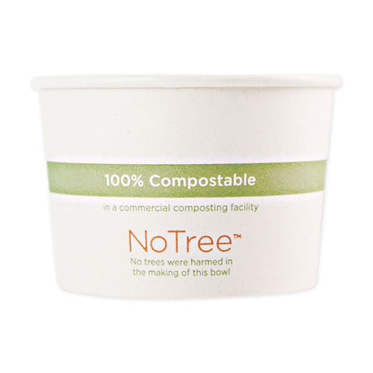 World Centric No Tree Paper Bowls, 8 oz, 3.4" Diameter x 2.3"h, Natural, Sugarcane, 1,000/Carton