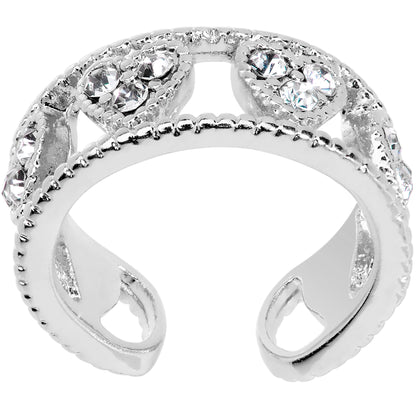 Clear Gem Ring of Hearts Non Pierced Ear Cuff