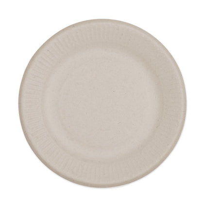 World Centric Fiber Plates, Ripple Edge, 6" dia, Natural, 1,000/Carton