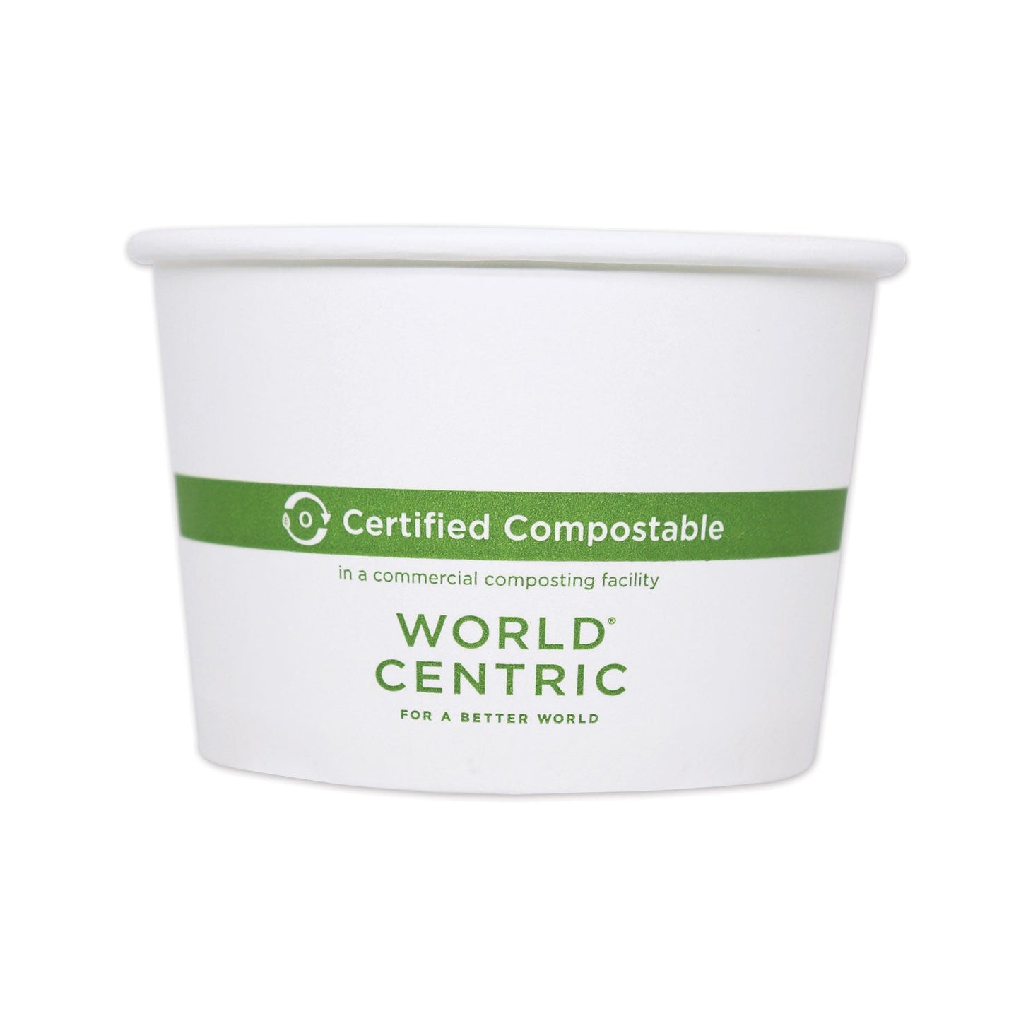 World Centric Paper Bowls, 16 oz, 4.4" Diameter x 3"h, White, 500/Carton