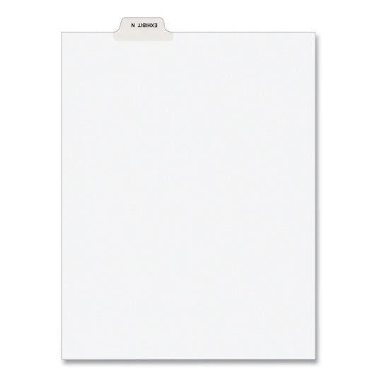 Avery-Style Preprinted Legal Bottom Tab Dividers, 26-Tab, Exhibit N, 11 x 8.5, White, 25/Pack