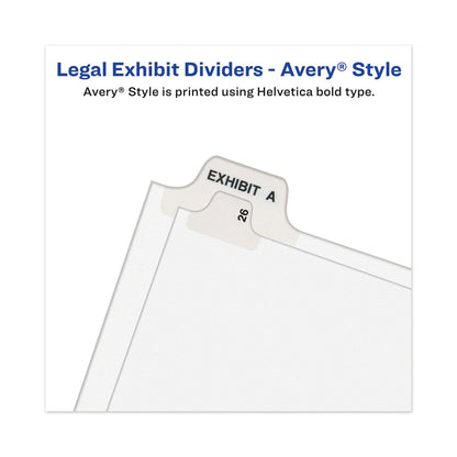Avery-Style Preprinted Legal Bottom Tab Dividers, 26-Tab, Exhibit R, 11 x 8.5, White, 25/Pack
