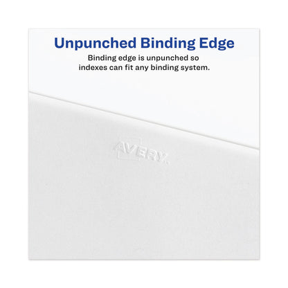 Avery-Style Preprinted Legal Bottom Tab Divider, 26-Tab, Exhibit E, 11 x 8.5, White, 25/PK