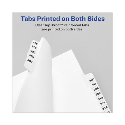Avery-Style Preprinted Legal Bottom Tab Divider, 26-Tab, Exhibit D, 11 x 8.5, White, 25/PK