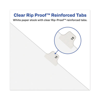 Avery-Style Preprinted Legal Side Tab Divider, 26-Tab, Exhibit V, 11 x 8.5, White, 25/Pack, (1392)