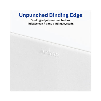 Avery-Style Preprinted Legal Bottom Tab Divider, 26-Tab, Exhibit A, 11 x 8.5, White, 25/PK