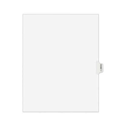Avery-Style Preprinted Legal Side Tab Divider, 26-Tab, Exhibit F, 11 x 8.5, White, 25/Pack, (1376)