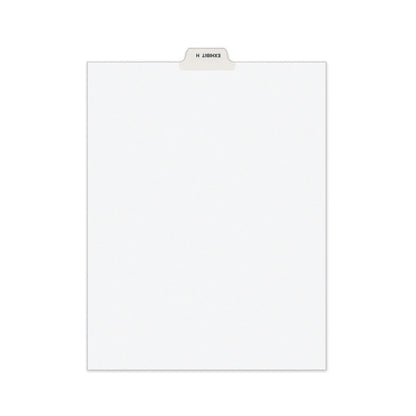 Avery-Style Preprinted Legal Bottom Tab Divider, 26-Tab, Exhibit H, 11 x 8.5, White, 25/PK