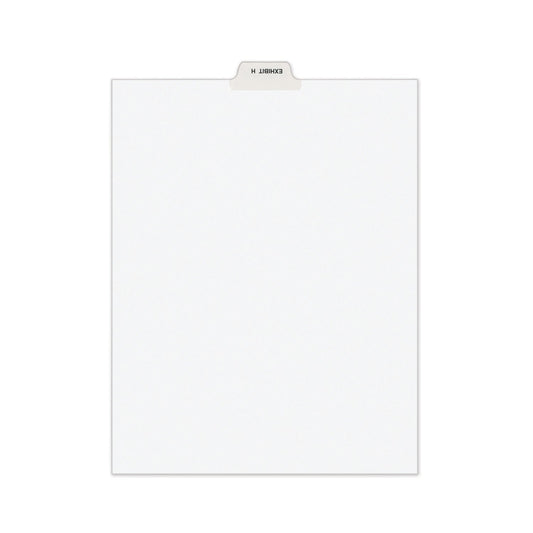 Avery-Style Preprinted Legal Bottom Tab Divider, 26-Tab, Exhibit H, 11 x 8.5, White, 25/PK