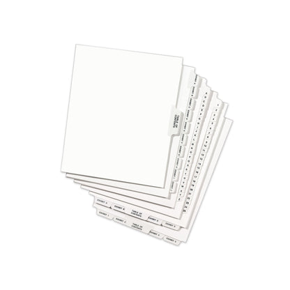 Avery-Style Preprinted Legal Side Tab Divider, 26-Tab, Exhibit W, 11 x 8.5, White, 25/Pack, (1393)