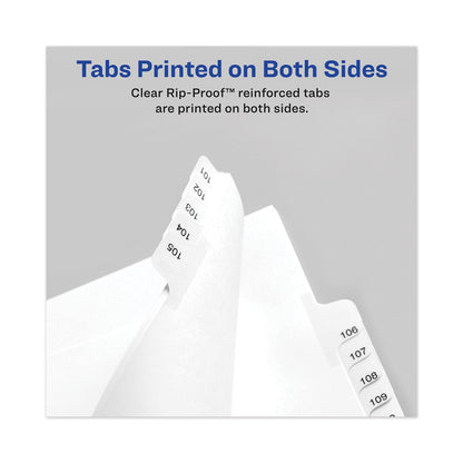 Avery-Style Preprinted Legal Bottom Tab Divider, 26-Tab, Exhibit H, 11 x 8.5, White, 25/PK