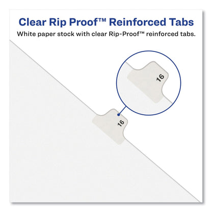 Avery-Style Preprinted Legal Side Tab Divider, 26-Tab, Exhibit W, 11 x 8.5, White, 25/Pack, (1393)