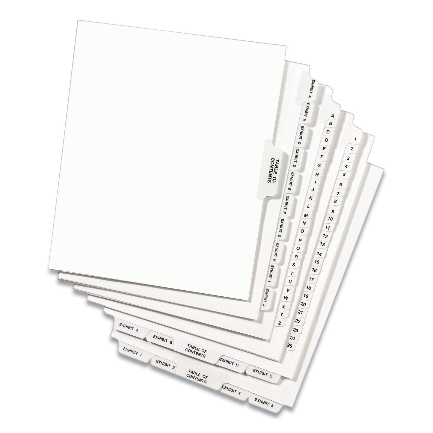 Avery-Style Preprinted Legal Side Tab Divider, 26-Tab, Exhibit P, 11 x 8.5, White, 25/Pack, (1386)