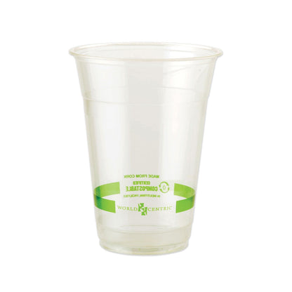 World Centric PLA Clear Cold Cups, 16 oz, Clear, 1,000/Carton