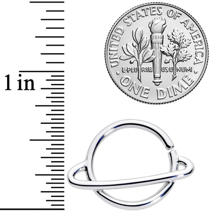 14G 1/2 Ring of Saturn Planet Nipple Ring Set