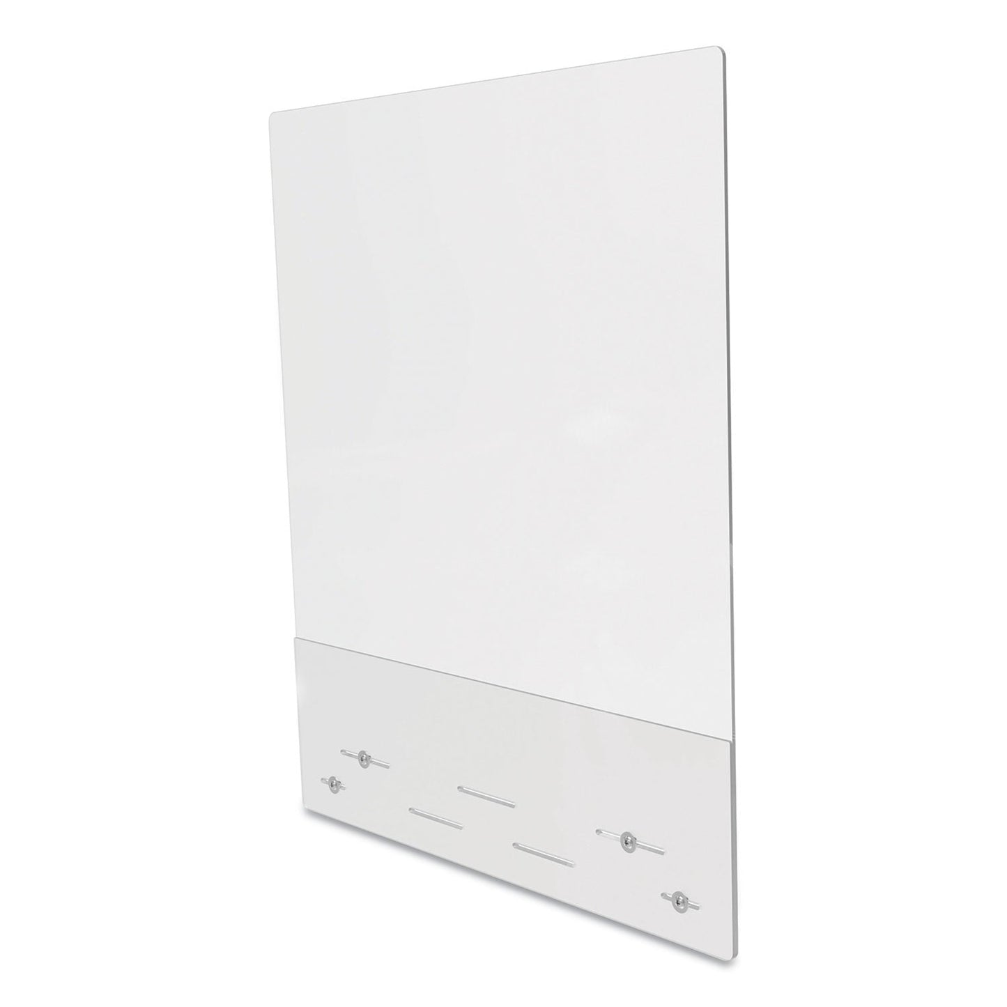 deflecto Mounting Safety Barrier with Full Shield and Brace, 31.5" x 38", Acrylic, Clear, 2/Carton