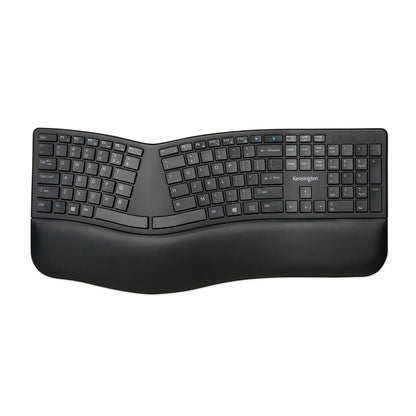 Kensington Pro Fit Ergo Wireless Keyboard, 18.98 x 9.92 x 1.5, Black