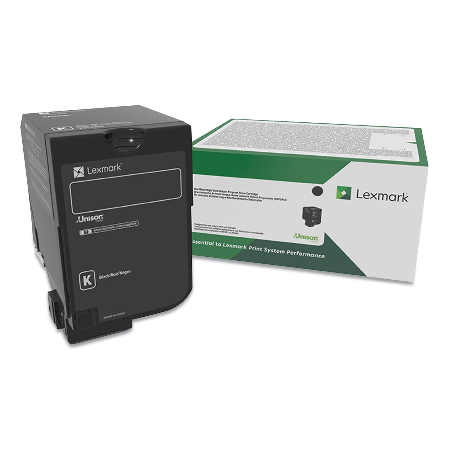 Lexmark 74C00KG Return Program Toner, 3,000 Page-Yield, Black